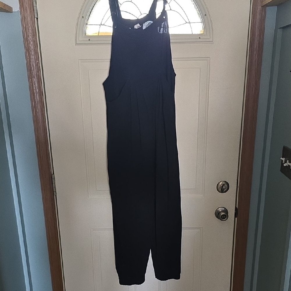 HALARA Black Sleeveless Pantsuit with Adjustable Straps